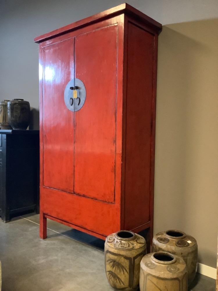 Gecomprimeerd Pionier Gelijkenis Chinese kast rood nieuw - Chinese meubelen One of a Kind - Unieke Kasten By  De Graef Colonial Warehouse - Colonial Warehouse