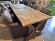 Oud eiken klooster tafel houten X